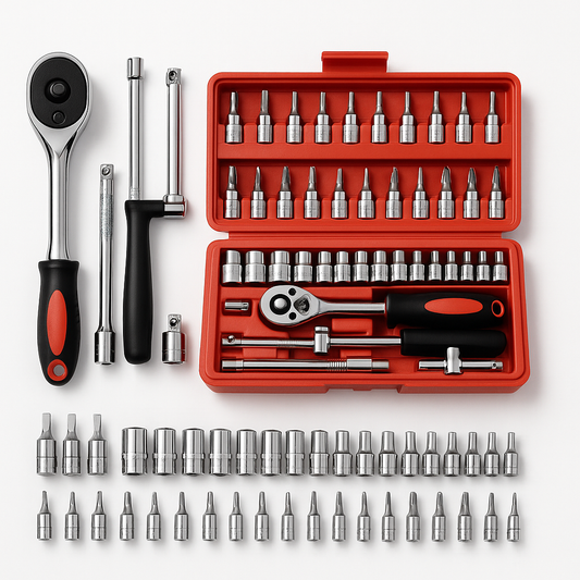 Set dados 46 pzs 1/4” con chicharra 1/4”